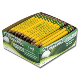 Ticonderoga Golf Pencils with Eraser, Box of 72