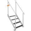 VEVOR Dock Ladder, Adjustable Height, 500 lbs Load Capacity, Aluminum Alloy Steps Pontoon Boat Ladder with Dual Handrails & Nonslip Rubber Mat