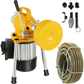 VEVOR Drain Cleaner Machine, 66Ft x2/3Inch Electric Drain Auger with 2 Cables for 3/4" to 4" Pipes, Power Spin with Autofeed Function & 6 Cutters