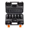 VEVOR 1/2" Drive Impact Socket Set, 9 Piece Deep Socket Set Metric 29-38mm, 6 Point Cr-Mo Alloy Steel for Auto Repair, Easy-to-Read Size Markings