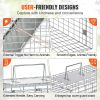 VEVOR Live Animal Cage Trap, 31" x 10" x 12" Humane Cat Trap Galvanized Iron, Folding Animal Trap with Handle for Rabbits, Stray Cats, Squirrels