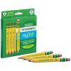 Ticonderoga My First Short Wooden Pencils, Large Triangle Barrel, Sharpened, #2 HB Soft, With Eraser, Yellow, 12 Per Pack, 2 Packs