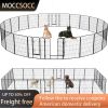 24 Panels 40 Inch Hight Indoor Outdoor Folding Metal Portable Puppy Exercise Pen Heavy Duty Dog Fence for Yard Camping,Black