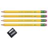 Ticonderoga My First Beginner Pencils with Bonus Sharpener, Sharpened #2 Lead, Yellow, 4 Count