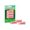 TICONDEROGA Pink Carnation Erasers, Wedge, Medium, Pink, 2-5/16 x 13/16 x 7/17 Inches, 3-Pack 38943