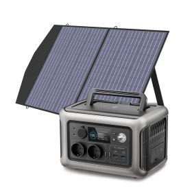 ALLPOWERS R600 Solar Generator with Solar Panel included, 600W 299Wh LiFePO4 Portable Power Station with Solar Charger for Camp (Color: R600 with 100W, Socket Standard: us)
