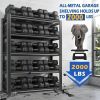 Garage Shelving, 72" Garage Storage Shelves Heavy Duty Shelving Units and Storage Loads 2000LBS,Adjustable 5 Tier Metal Shelving