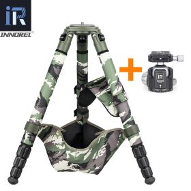 LT324CG Camouflage Carbon Fiber Tripod for Canon Nikon DSLR Camera Professional Birdwatching Heavy Duty Tripod Stand 30kg Load (Color: Add N44 ball head)