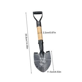 Outdoor Children Digging Shovel Metal Digging Sand Shovel With Wooden Handle Kids Mini Beach Garden Snow Shove (Color: S)