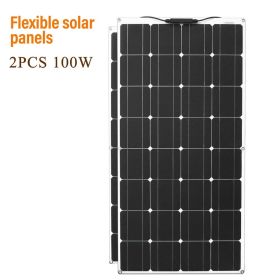100 Watt Solar Panel 200w 300w 400w Flexible PET Photatic Monocrystalline Cell 12V 24V Battery Charger 1000w Home Solar Panel (Color: 200w solar panel)