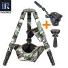LT324CG Camouflage Carbon Fiber Tripod for Canon Nikon DSLR Camera Professional Birdwatching Heavy Duty Tripod Stand 30kg Load