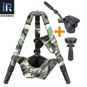LT324CG Camouflage Carbon Fiber Tripod for Canon Nikon DSLR Camera Professional Birdwatching Heavy Duty Tripod Stand 30kg Load (Color: Add BL75N F60)