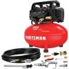 Craftsman Air Compressor, 6 Gallon, Pancake, Oil-Free (CMEC6150K) and Camco Blow Out Plug With Brass Quick Connect (36143)