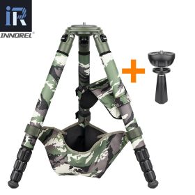 LT324CG Camouflage Carbon Fiber Tripod for Canon Nikon DSLR Camera Professional Birdwatching Heavy Duty Tripod Stand 30kg Load (Color: Add BL75N adapter)
