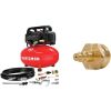 Craftsman Air Compressor, 6 Gallon, Pancake, Oil-Free (CMEC6150K) and Camco Blow Out Plug With Brass Quick Connect (36143)