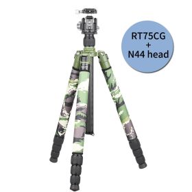RT75CG/85CG Camouflage Carbon Fiber Tripod Monopod for DSLR Camera and Professional Video Camcorder with Low Profile Ball Head (Color: RT75CG with N44 head)