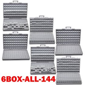 AideTek SMD storage SMT resistor capacitor Electronics Storage Cases & Organizers transparent toolbox storage box plastic BOXALL (Color: 6BOX-ALL-144)