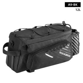 ROCKBROS Bicycle Seat Bags Cycling Rear Backpack Trunk MTB Cycle Travel Bag Large Capacity Outsdoor Sport Bike Pannier Package (Color: A9-BK)