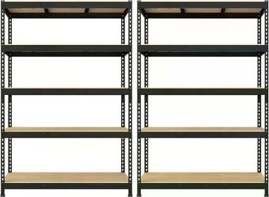 Prilinex Heavy Duty Storage Shelves 48" W x 24" D x 72" H - 5-Tier Adjustable Metal Garage Shelving Unit (Color: 02)