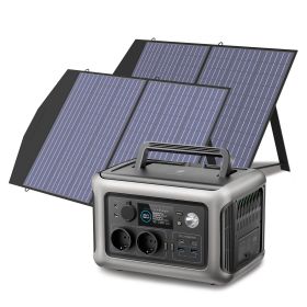 ALLPOWERS R600 Solar Generator with Solar Panel included, 600W 299Wh LiFePO4 Portable Power Station with Solar Charger for Camp (Color: R600 with 2X100W, Socket Standard: us)