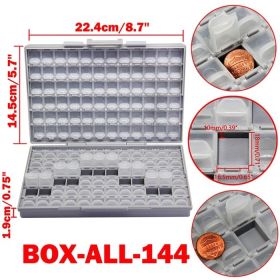 AideTek SMD storage SMT resistor capacitor Electronics Storage Cases & Organizers transparent toolbox storage box plastic BOXALL (Color: BOX-ALL-144)