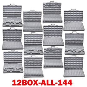 AideTek SMD storage SMT resistor capacitor Electronics Storage Cases & Organizers transparent toolbox storage box plastic BOXALL (Color: 12BOX-ALL-144)