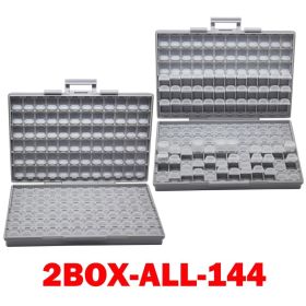 AideTek SMD storage SMT resistor capacitor Electronics Storage Cases & Organizers transparent toolbox storage box plastic BOXALL (Color: 2BOX-ALL-144)