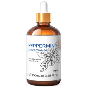 HIQILI 100ML Cinnamon Bark Essential Oils,100% Pure Nature for Aromatherapy, Diffuser, Humidifier, Massage, Relieving Stress (Color: Peppermint, NET WT: 100ml)