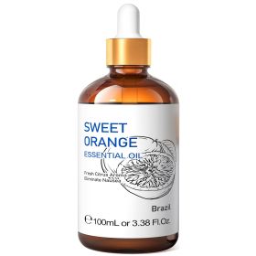 HIQILI 100ML Sweet Orange Essential Oils,100% Pure Nature for Aromatherapy, Diffuser, Humidifier, Massage, Fresh air, Candle (Color: Sweet Orange, NET WT: 100ml)