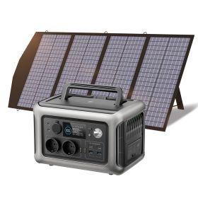 ALLPOWERS R600 Solar Generator with Solar Panel included, 600W 299Wh LiFePO4 Portable Power Station with Solar Charger for Camp (Color: R600 with 140W, Socket Standard: us)