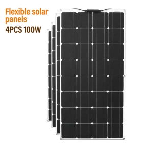 100 Watt Solar Panel 200w 300w 400w Flexible PET Photatic Monocrystalline Cell 12V 24V Battery Charger 1000w Home Solar Panel (Color: 400w solar panel)